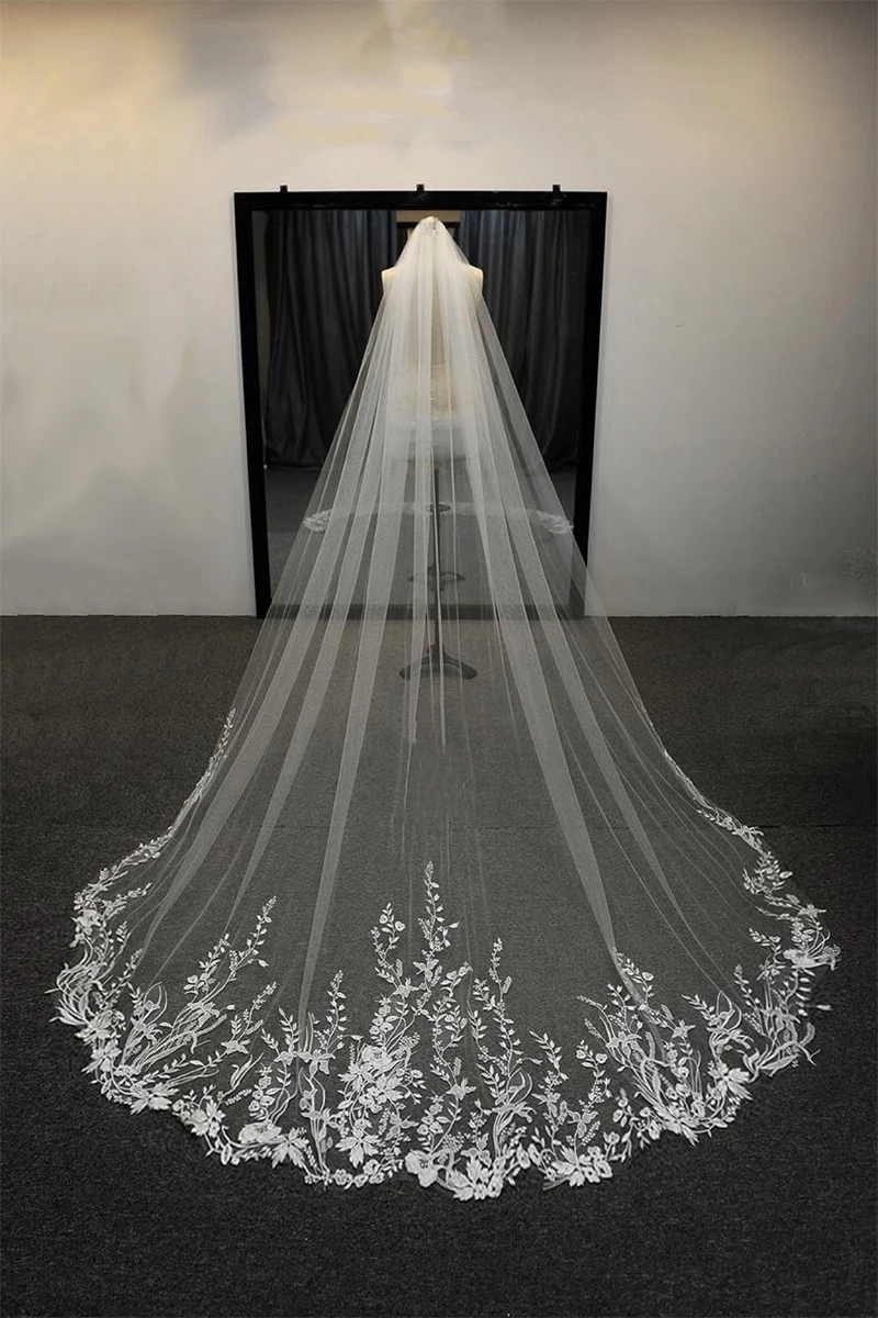 Bridal Mop Lace Long Veil Super Mori Korean Simple Double-layer Main Wedding Headdress