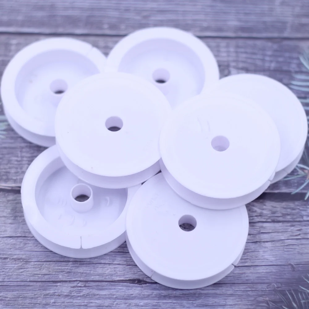 10 pezzi bobine per perline filo filo filo bianco rotondo vuoto plastica fai da te trovare 7cm di diametro.(2 6/8 \