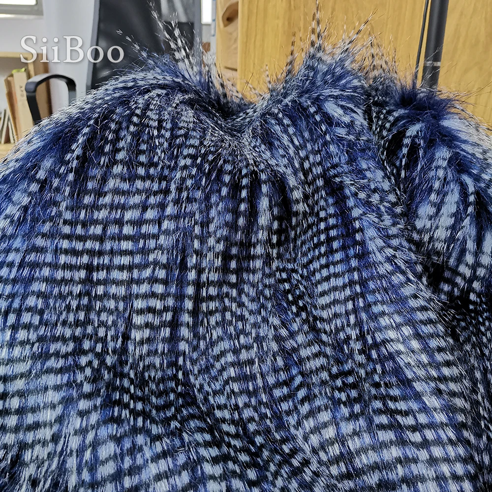 Nice drape high quality navy blue 6cm faux fur fabric for photography backgrounds decoration carpets fausse fourrure SP6166