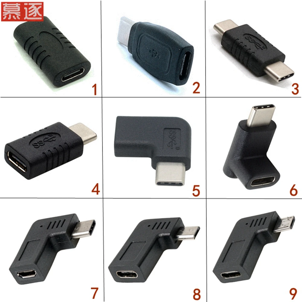 New popular type-c3.1 adapter large set type-C to micro USB male to female 90 degree elbow female to female