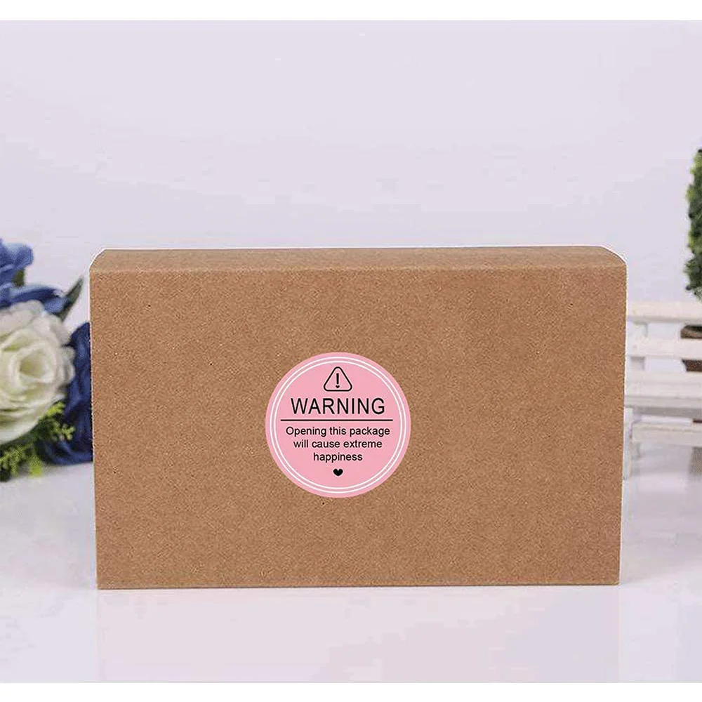 Pink Extreme Happiness Package Stickers 1.5 Inch Round Large Small Business Thank You Labels for Business