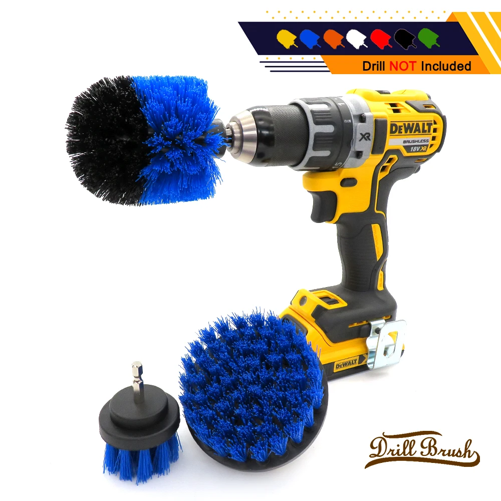 3PCS/Set Brush Kit Plastic Cleaning Brush for Drill For Carpet Glass Car Tires Nylon Brushes Power Scrubber Drill