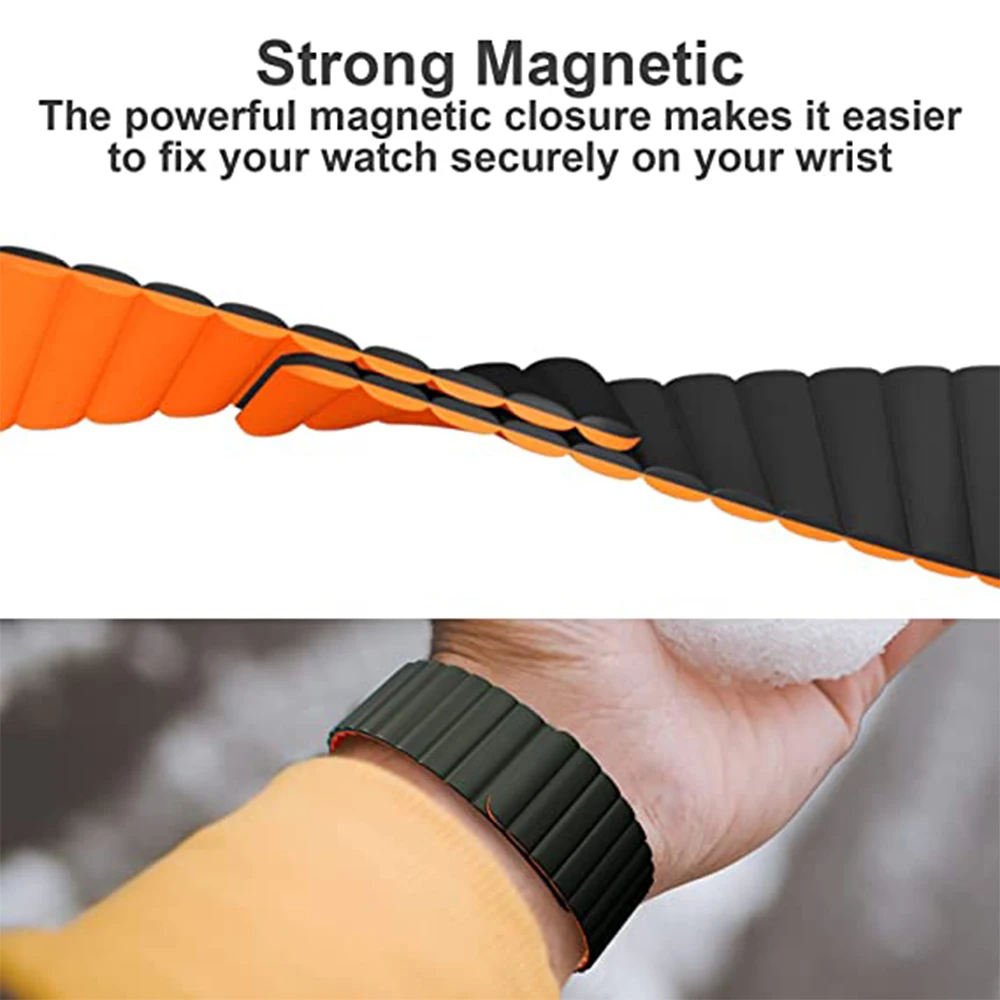 20/22mm Magnetic Strap for Samsung Galaxy Watch Bands 4 3 41/45mm Soft Silicone Wrist Band for Galaxy 42/46mm Active 2 Bracelet