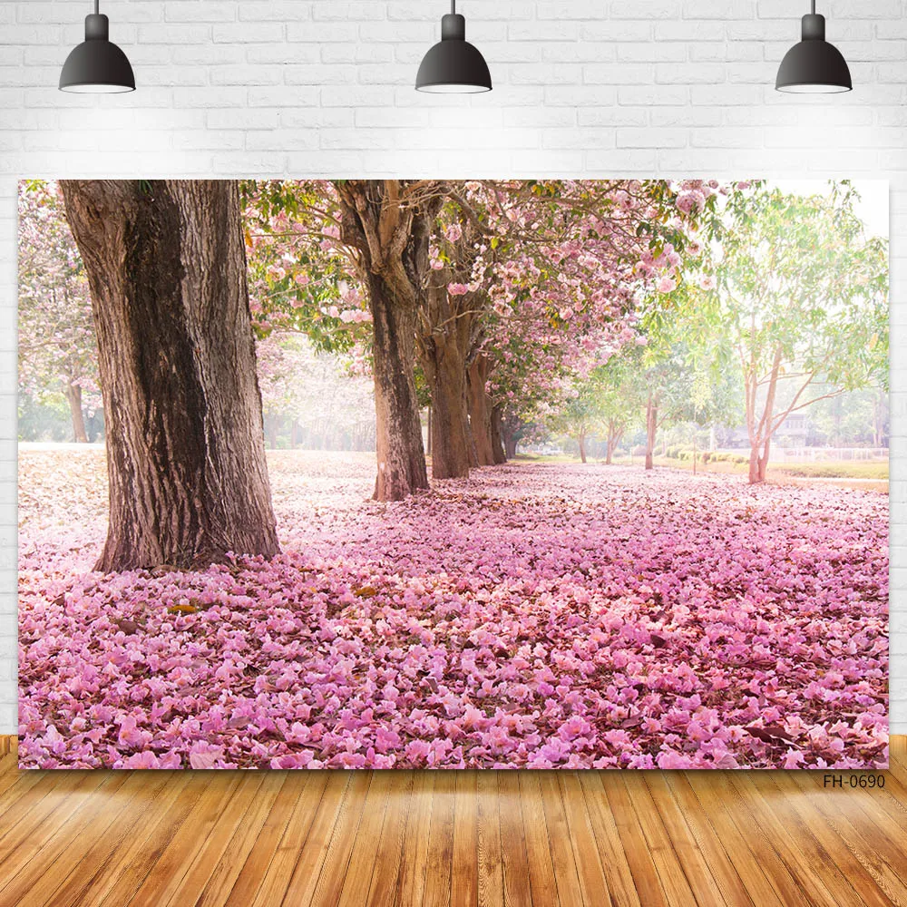 Spring Scenery Photography Backdrops Flower Sea Forest Tree Backgrounds For Photo Studio Portrait Birthday Party Baby Photocall