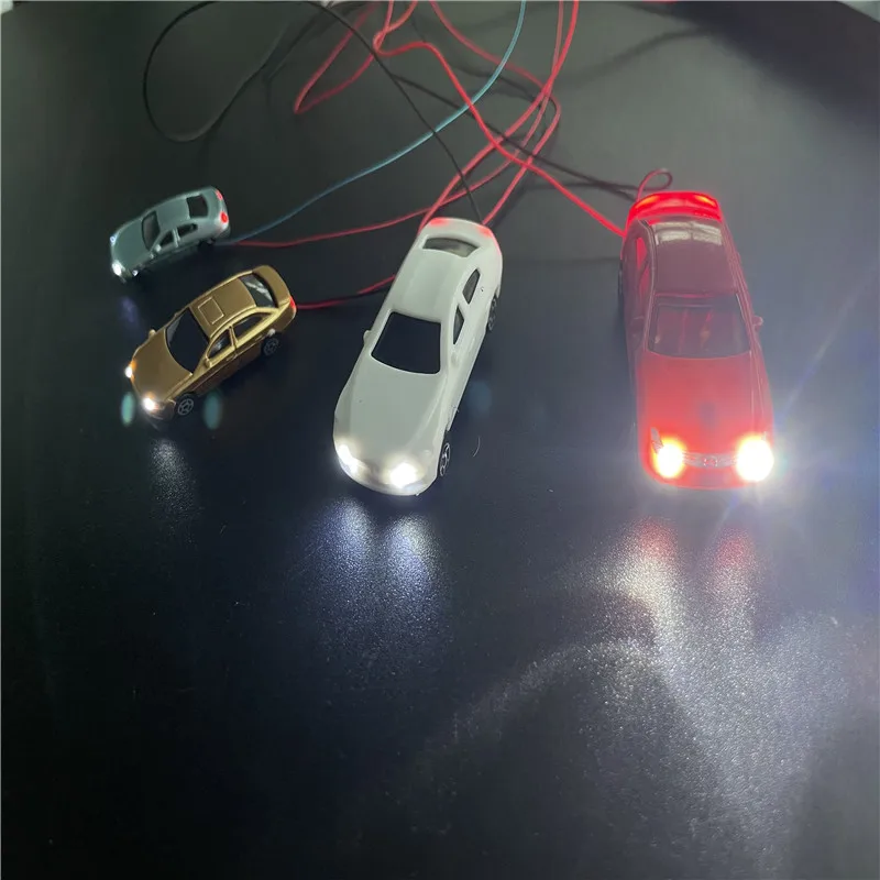 1/75 1/100 1/150 1/200 Scale 12V Led Light Car For Railway Train Layout Miniature Architecture Building Landscape