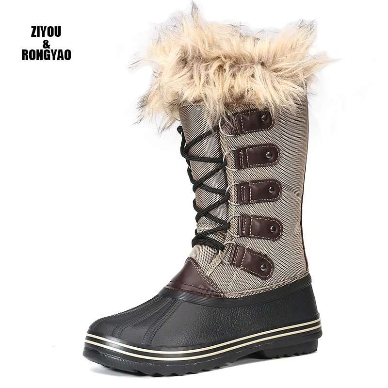 Snow Boots Women 2024 Winter fur High plush Warm shoes Plus size 35 to big 42 easy wear girl white zip shoes female hot boots