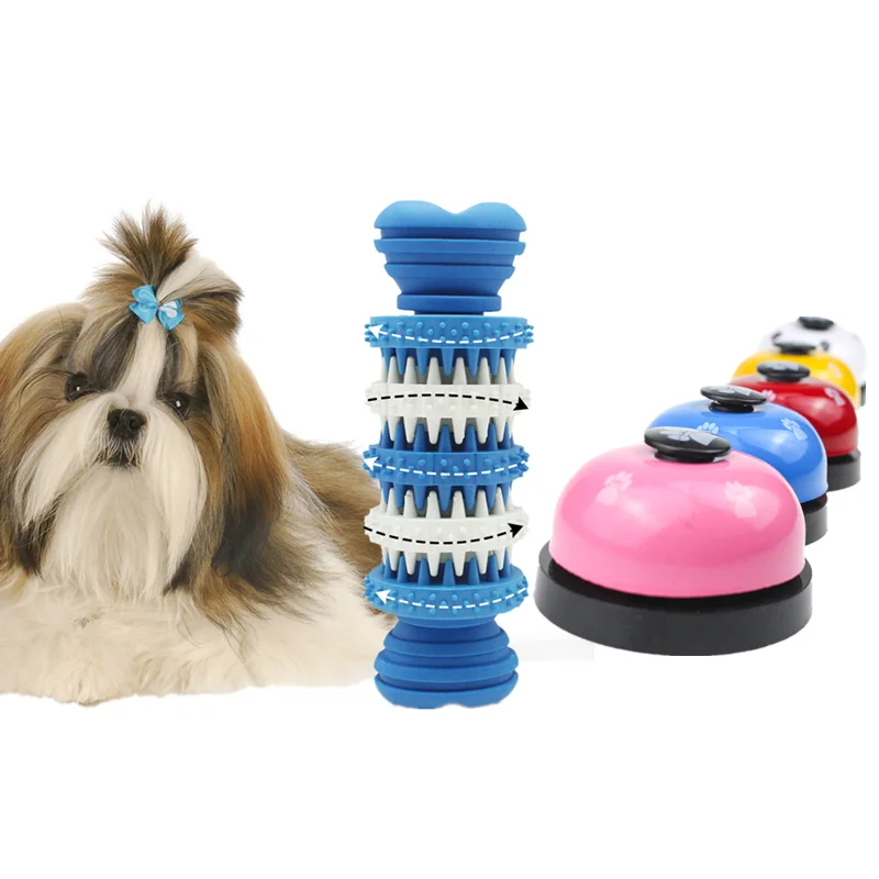 Pet Dog Toys Soft Funny Interactive Elasticity Rubber Stick Dog Chew Toy For Tooth Clean Dinner Call Bell Tool Supplies