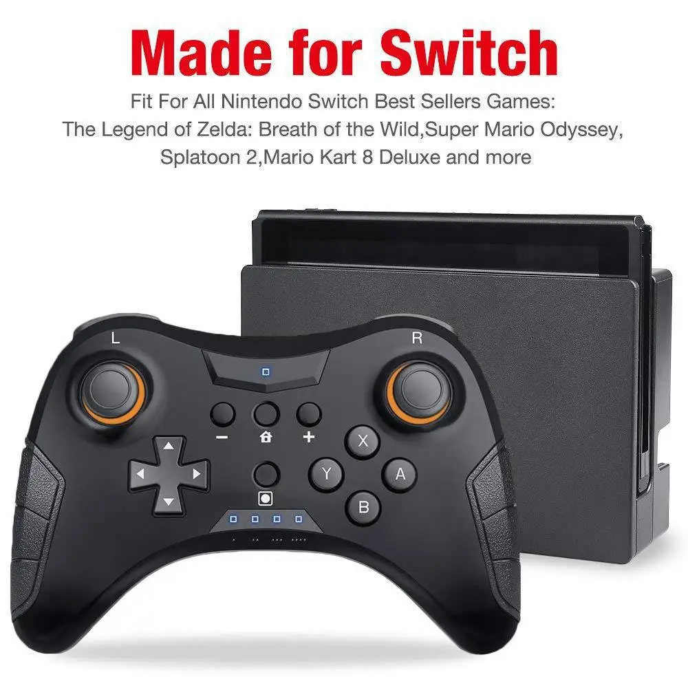 สำหรับ NS Nintendo Switch Pro เกมไร้สายบลูทูธรีโมทคอนโทรล Gamepad สำหรับคอนโซลจอยสติ๊กโทรศัพท์ PC กล่องทีวี