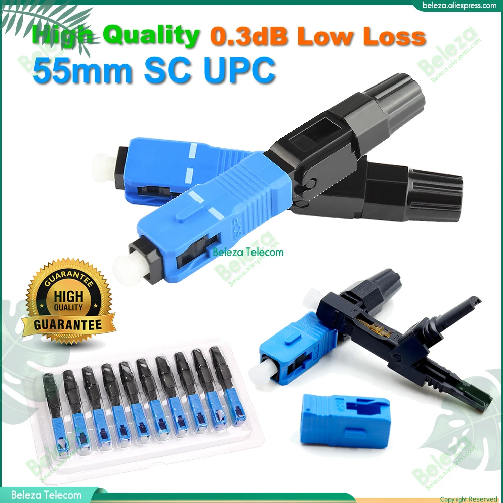 

High precision quality warranty Low loss 55mm 60mm 0.3dB SC UPC Fast Connector FTTH Fiber Optic Tool Cold Connector