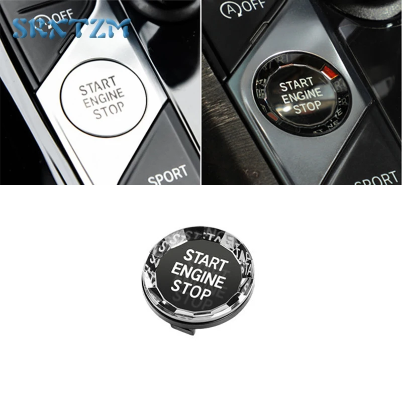 Crystal ENGINE START STOP Switch Button Sticker Replace For BMW New 3 Series 8 Series X5 X7 Z4 G20 G28 G05 G07 325li