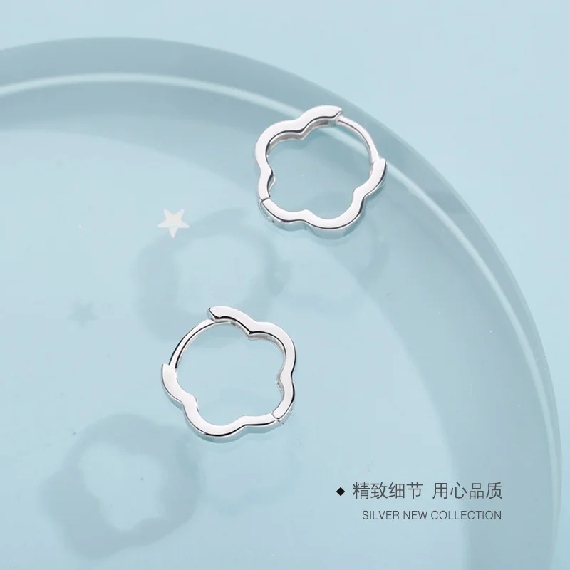 

REETI 925 Sterling Silver Earrings Flower hoop Earring Creative Hot Sexy Jewelry For Women Gift Customized