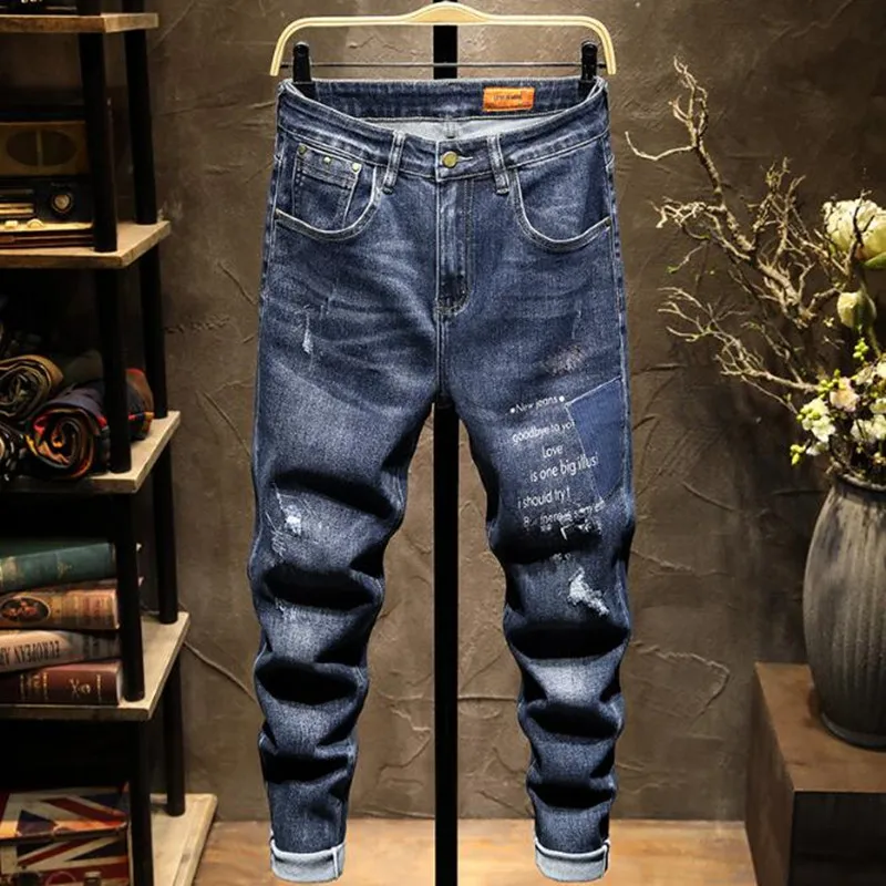 

Men Harem Jeans Loose Baggy Casual Joggers Hip Hop Denim Pants Streetwear Trousers Man Clothing