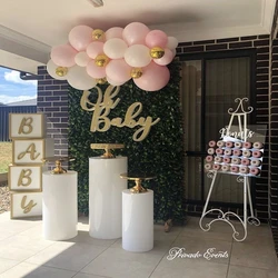 Columna redonda de acrílico para eventos, soporte de pedestal blanco para exhibición de flores de boda, decoración para fiestas de matrimonio, 694