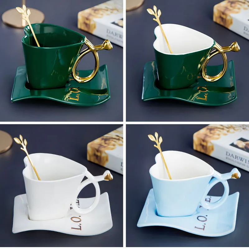 

Mug Coffee Cup European style household light luxury hanging ear love ceramic cup high-grade cup set high beauty tea cup