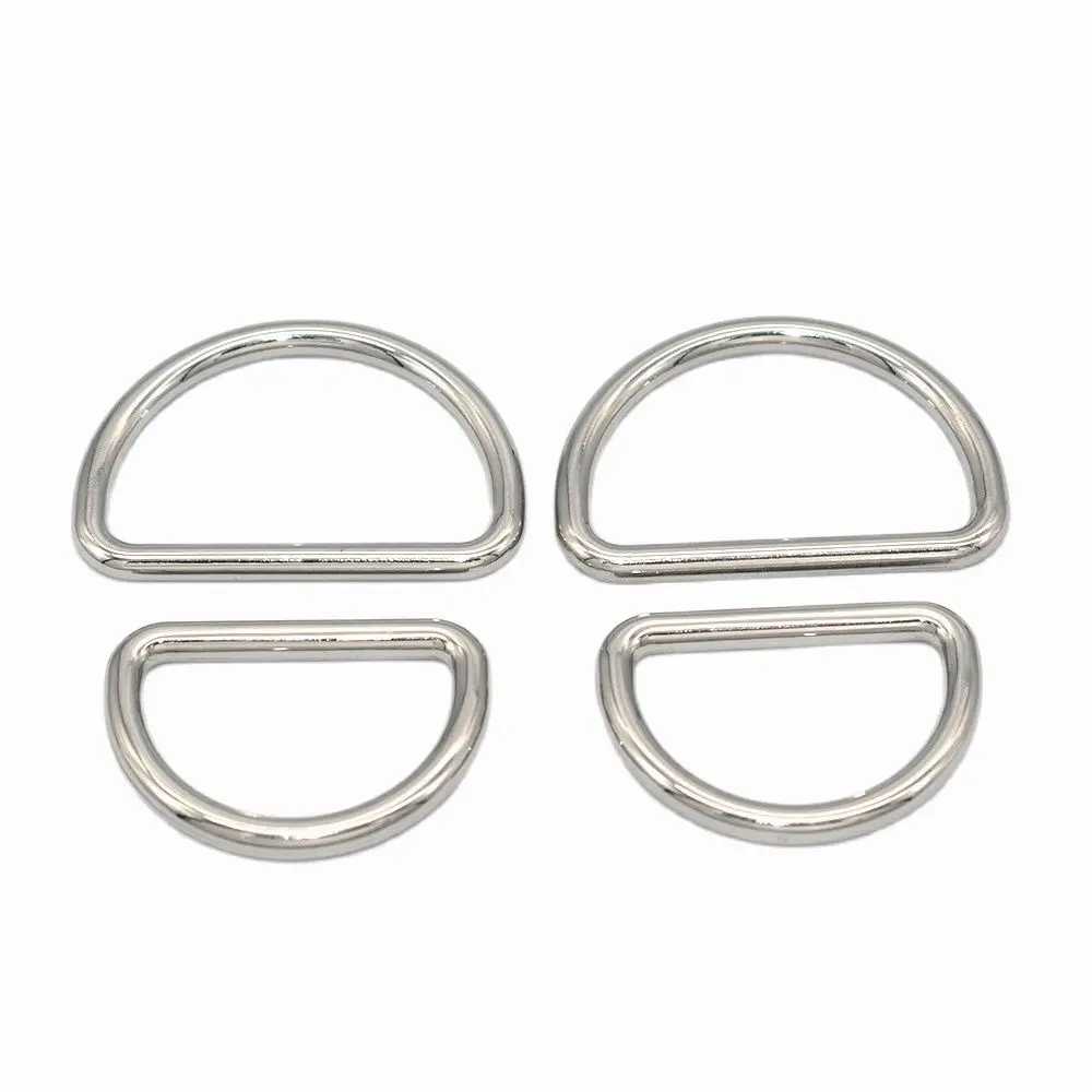 1.2''/1.6''Silver D ring Non Welded D Buckles Semicircle Buckles Sliding D Rings Belt Buckles Strap Craft Hardware-2pcs