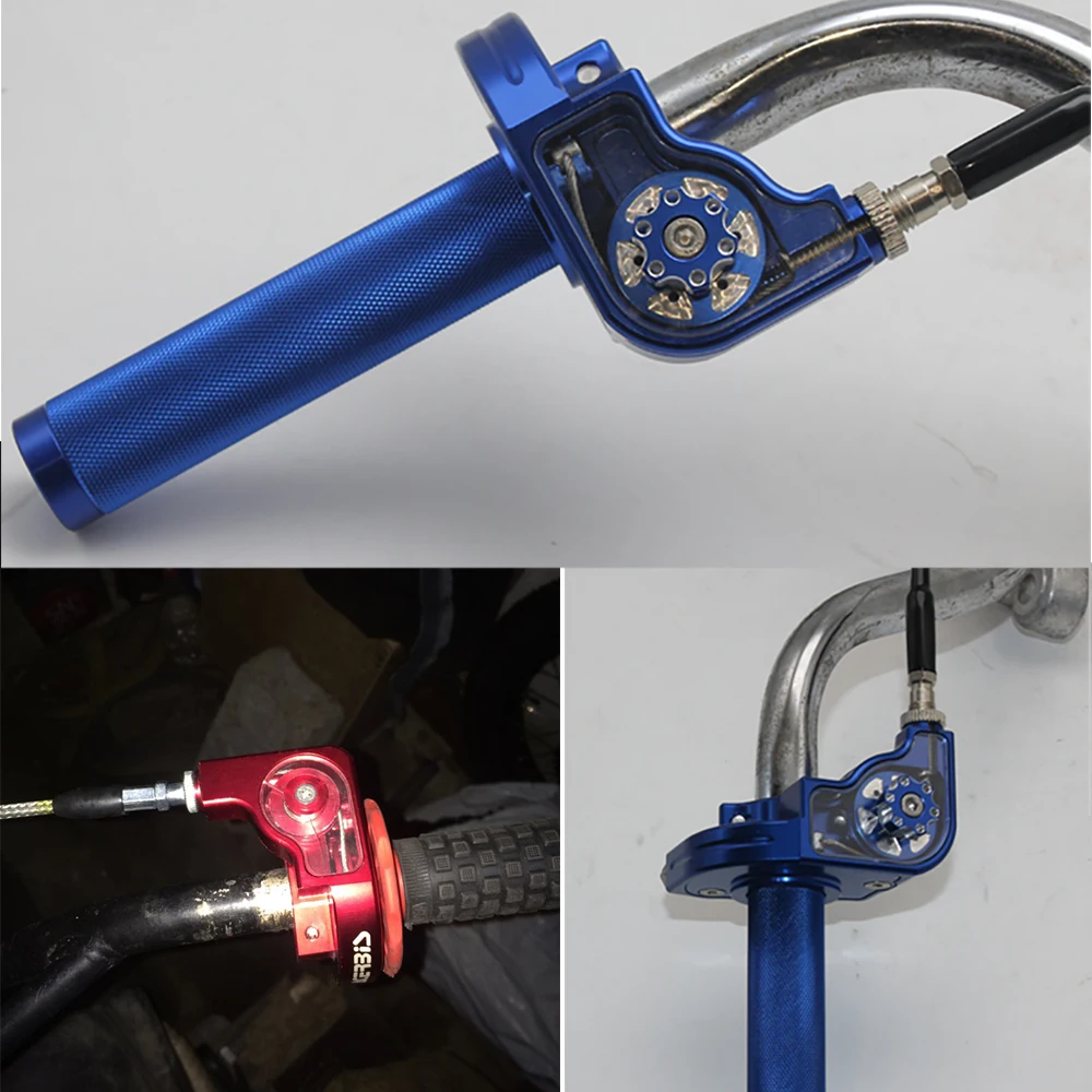 ZSDTRP CNC Aluminum Motorcycle 22mm Throttle Grips Settle Twist Gas Throttle Handle For Kawasaki Yamaha Dirt Pit Bike Universal