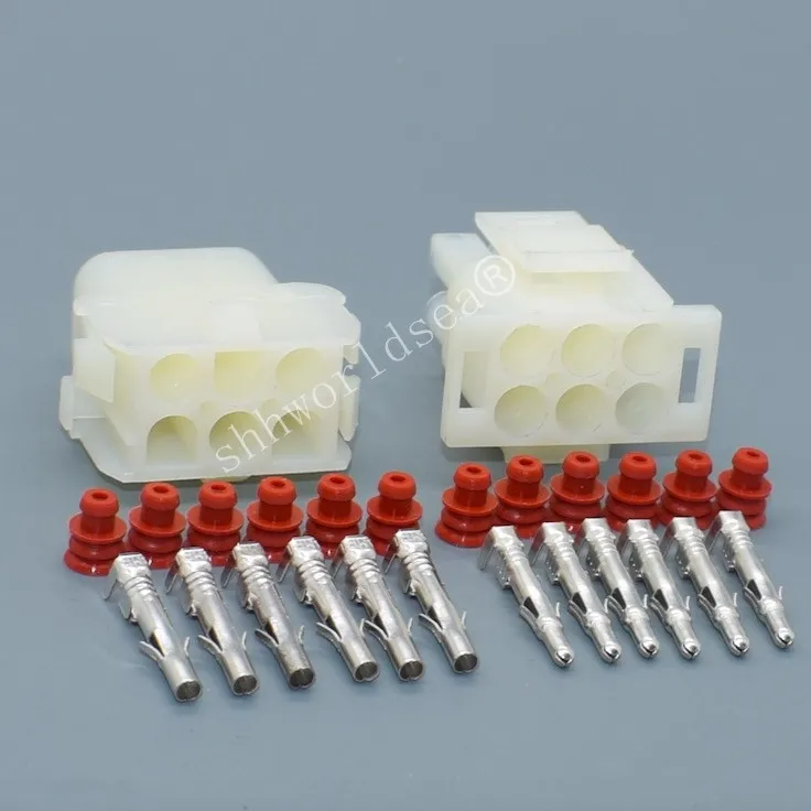 

Shhworldsea 6 Pin Auto Elevator Special Wire Plug 63080 1-480704-0 1-480705-0 6.3mm Pitch Female Male Connectors