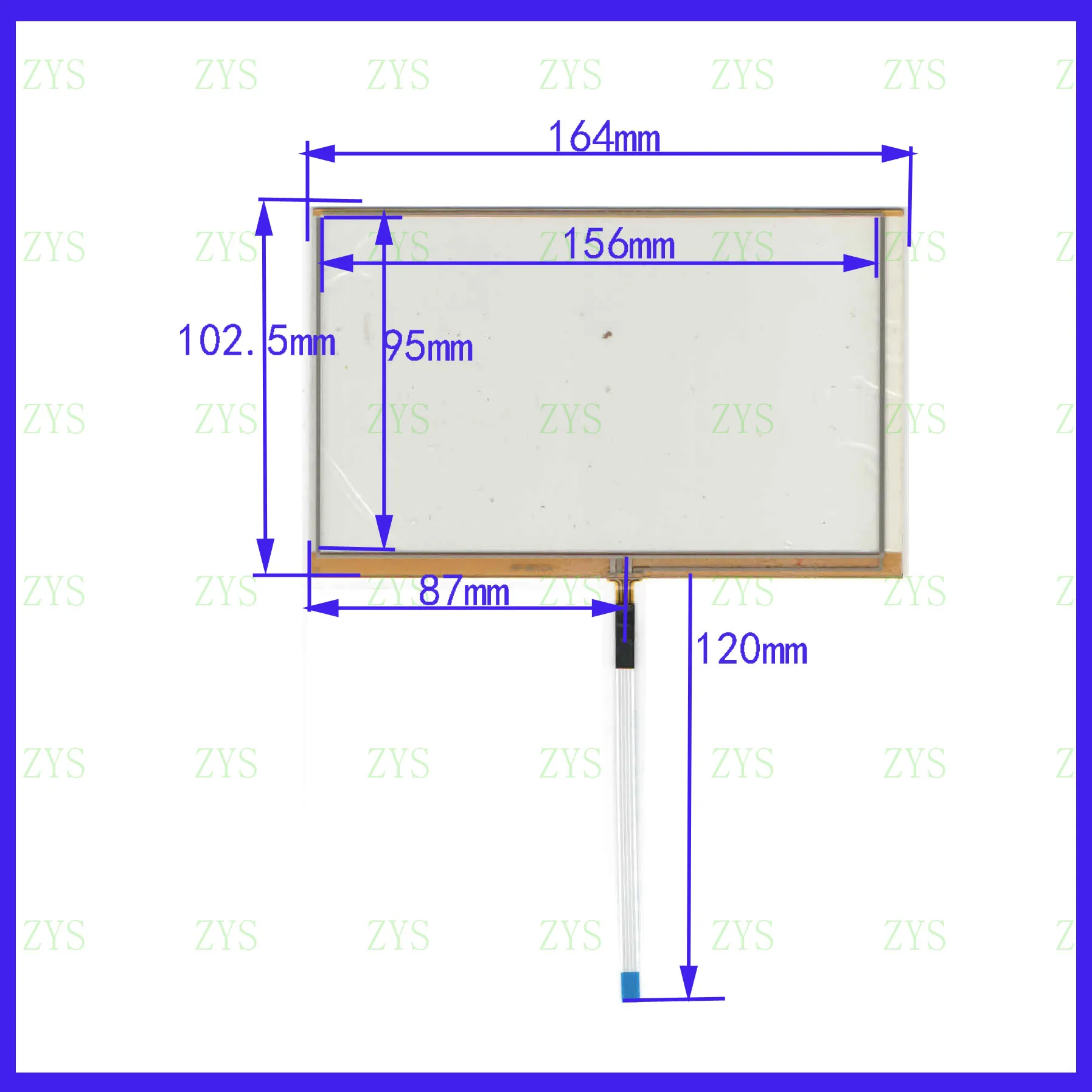 ZhiYuSun AP-681CA 164*103mm 7.1inch 4 lines  resistive touch panel for Car DVD Industrial control 164*103 FOR AT070TN83