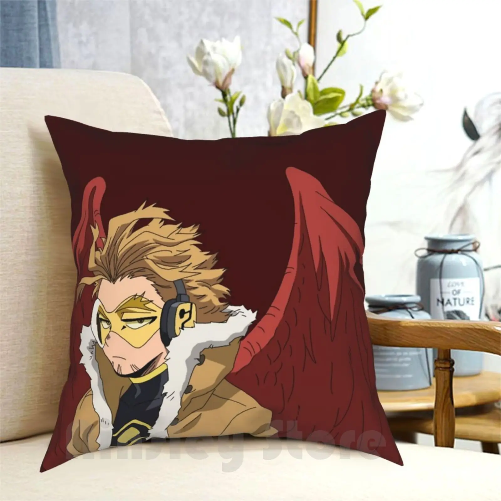 Hawks-Cool Pillow Case Printed Home Soft Throw Pillow Bnha Mha Boku No Hero Academia Bokunoheroacademia Anime Manga Hero