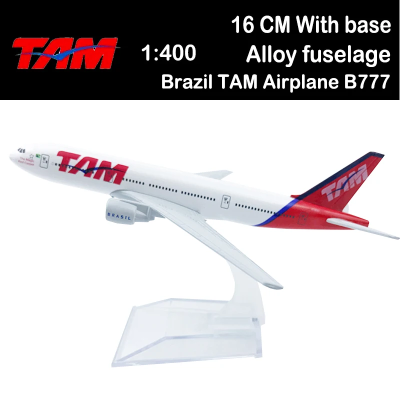 16CM 1:400 Brazil TAM Airline Plane Model Airplane 777 B777 Model Alloy Aircraft Plane Toys Airliner Aviation No Undercarriage