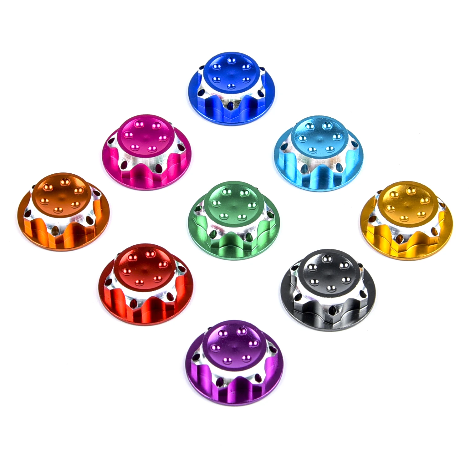 4pcs/lot Aluminium Wheel Hub Cover Antidust Cover 17mm HEX Nut For 1/8 RC 1:8 Model Car Anti-skid Wheel Cover