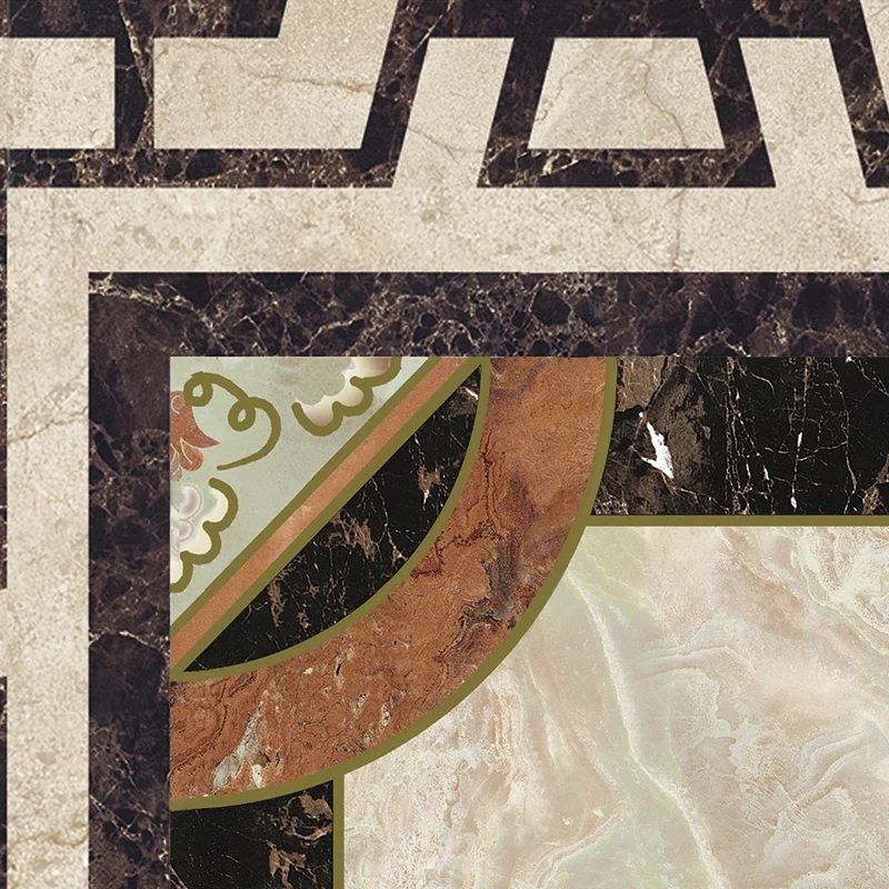 صورة مخصصة جدارية فاخرة الرخام نمط هندسي ثلاثية الأبعاد خلفية أرضية النمط الأوروبي غرفة نوم غرفة المعيشة ملصق ذاتي اللصق