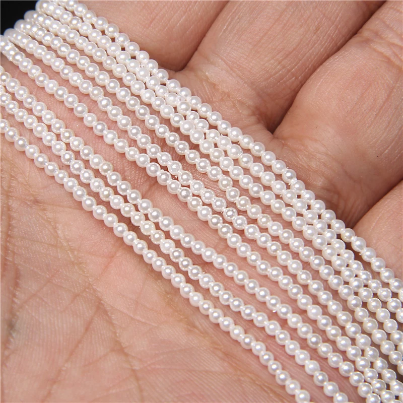 Wholesale 2mm/2.5mm Small Shell Beads Round White Imitation Seed Pearl Bead For Jewelry Making DIY Bracelet Necklace Rings 14