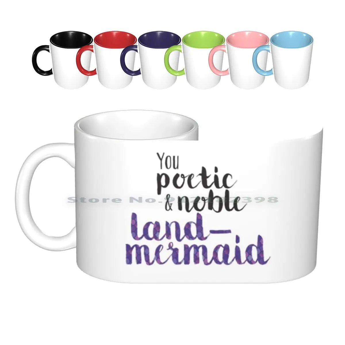 Poetic And Noble Land - Mermaid Ceramic Mugs Coffee Cups Milk Tea Mug Mermaid Land Mermaid Leslie Knope Leslie Knope Pawnee Park