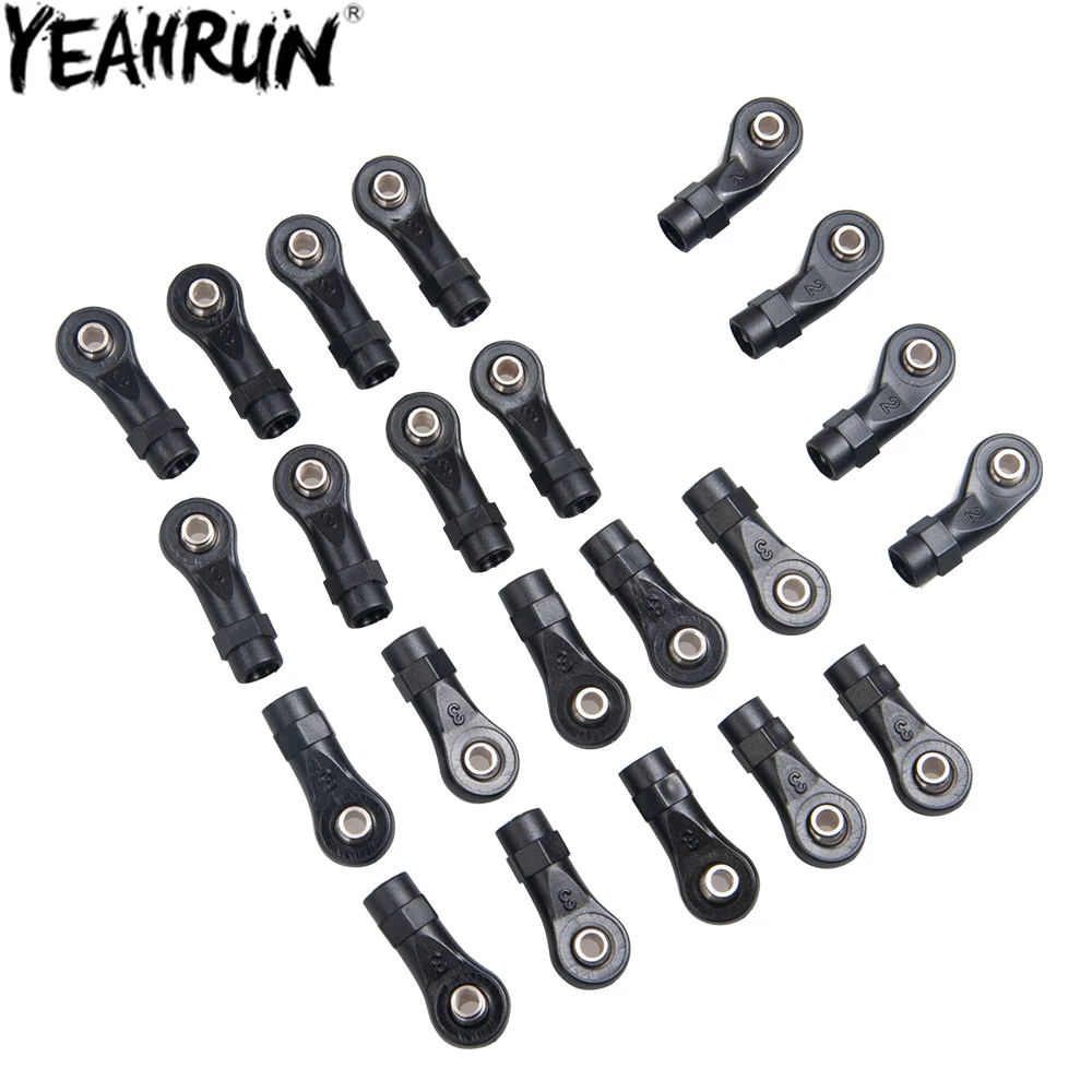 YEAHRUN 22PCS Plastic Rod Ends Link Balls Ball Head Buckle Linkage Pull Rod Offset for 1/10 RC Crawler Car TRX-4 TRX4 Parts