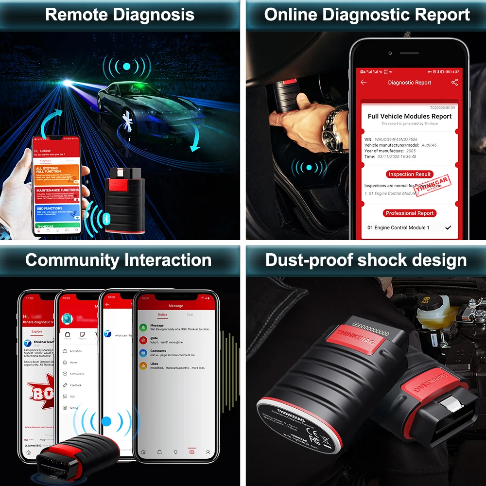 THINKCAR THINKDIAG Box OBD2 Scanner sistema completo tutti i Software strumento diagnostico 16 servizi di ripristino codifica Ecu