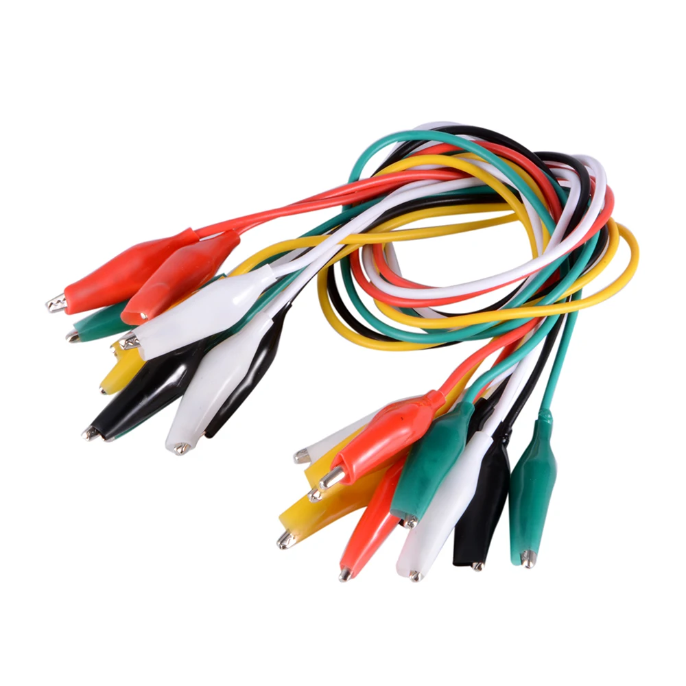 10pcs/lot Color Jumper Wire Alligator Clips Clip Double-ended DIY Test Leads Alligator 50CM  width 2.5mm Probe Meter Boot kit