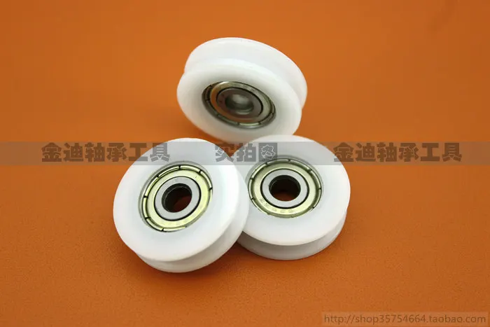 Il cuscinetto in nylon di plastica incapsulato con scanalatura a u è incorporato 5x24 x 7u-shaped groove injection pulley