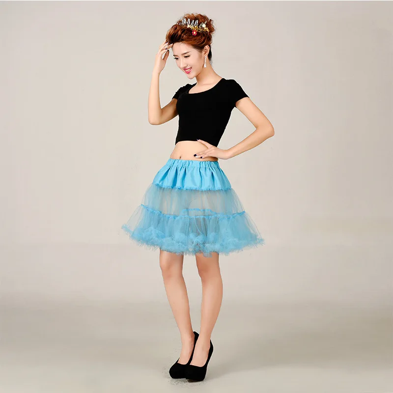 

New Arrival Tulle Sky Blue Tutu Rockabilly lolita skirt petticoat Boutique Bride Sexy night faldas crinoline Petticoats