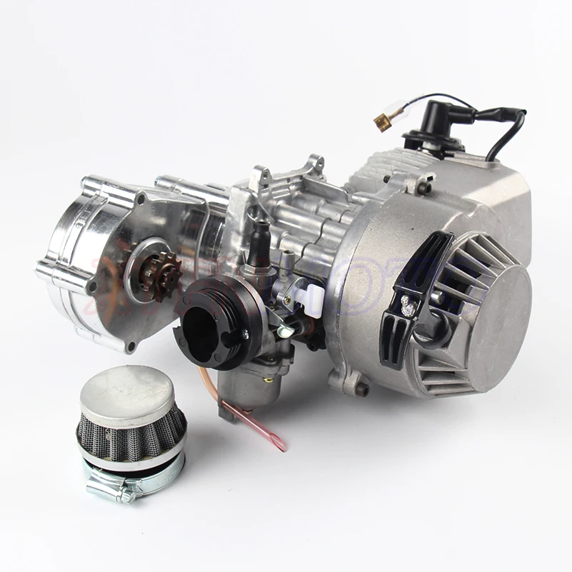 49cc 2 Stroke Pull Start Engine Motor Air Filter With double-chain gearbox For Mini Pocket Pit Quad Dirt Bike ATV 4 Wheel