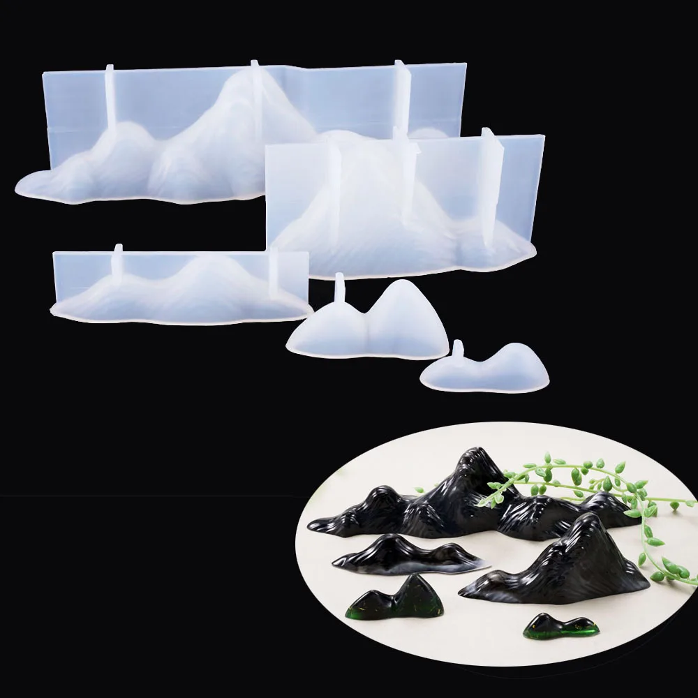 5 style Rockery Decoration silicone Mold Decoration Table Home Furnishing Mountain Peak Silicone mould craft art making