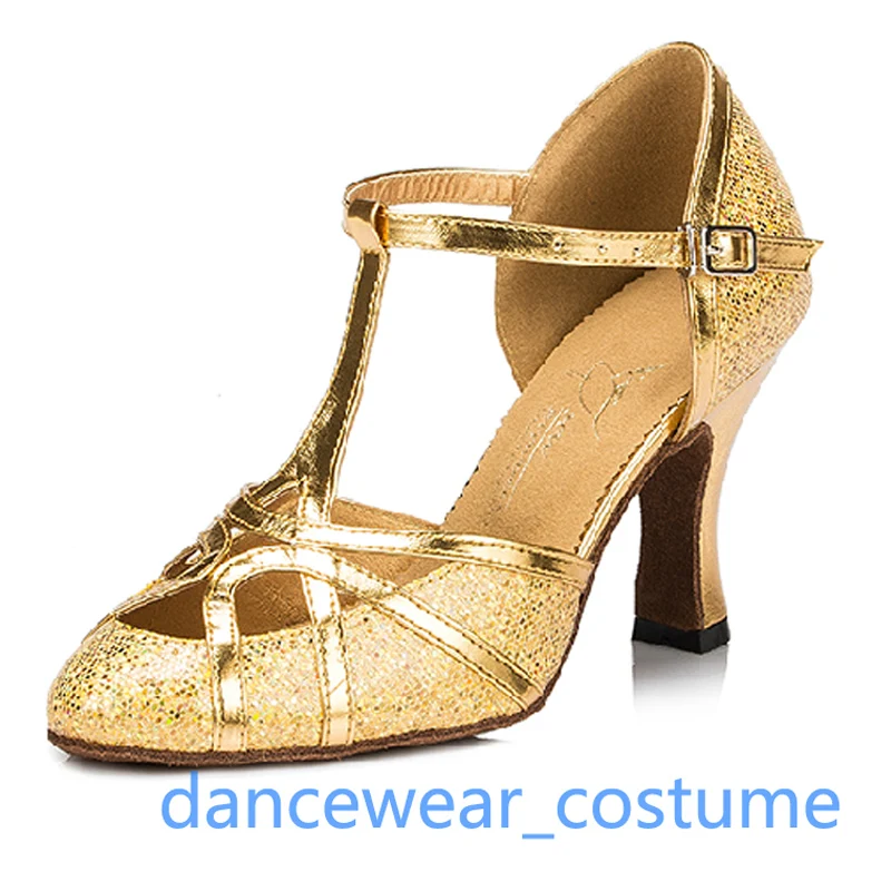 Women Professional Tango Ballroom Latin Dance Shoes Closed Toe Dancing Salsa Shoes For Ladies Girls High Heels Sandals US5-9 3CO