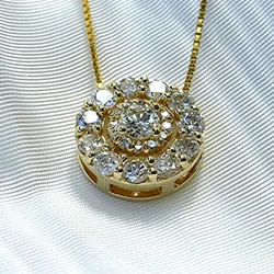 Huitan New Trendy Women's Necklace with Round Cubic Zirconia Simple Versatile Gold Color Pendant Necklace Wedding 2021 Jewelry