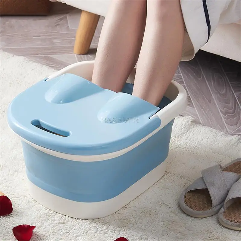 

Portable Foot Sauna Bath Barrel Soaking Bucket Folding Basin Foaming Massage Bucket Home Pedicure Bathtub 2 in 1 Cover & Handle