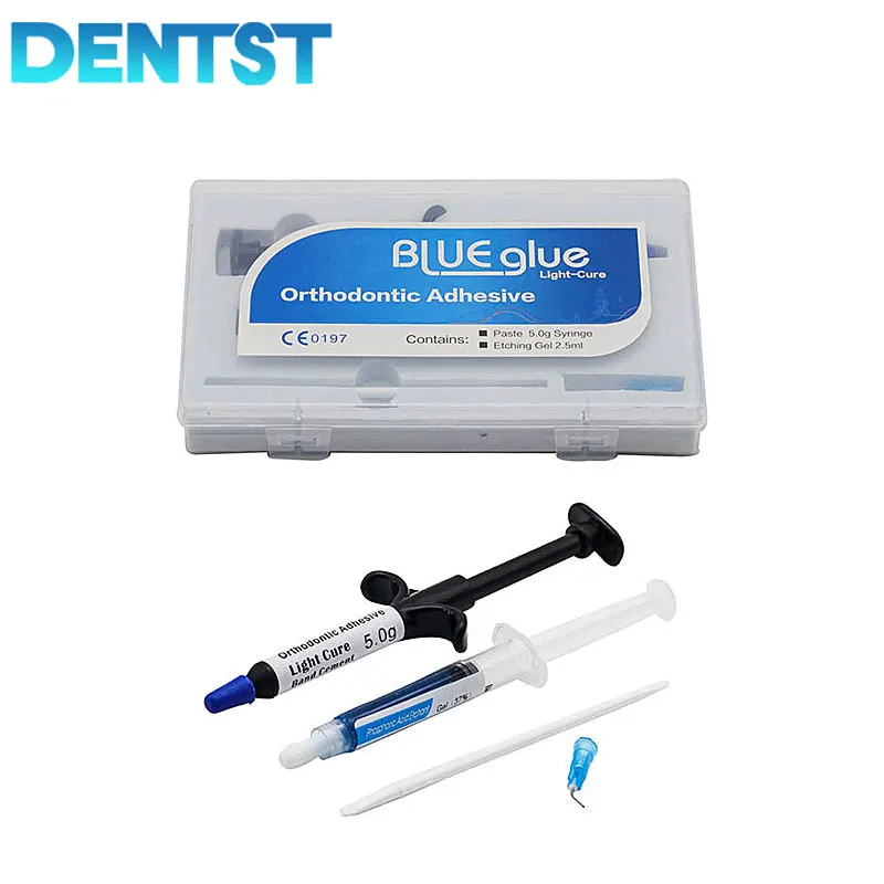 Dental Orthodontic Adhesive Light Cure Braces Glue Kit for Orthodontic Brackets Direct Bonding System Blue Glue