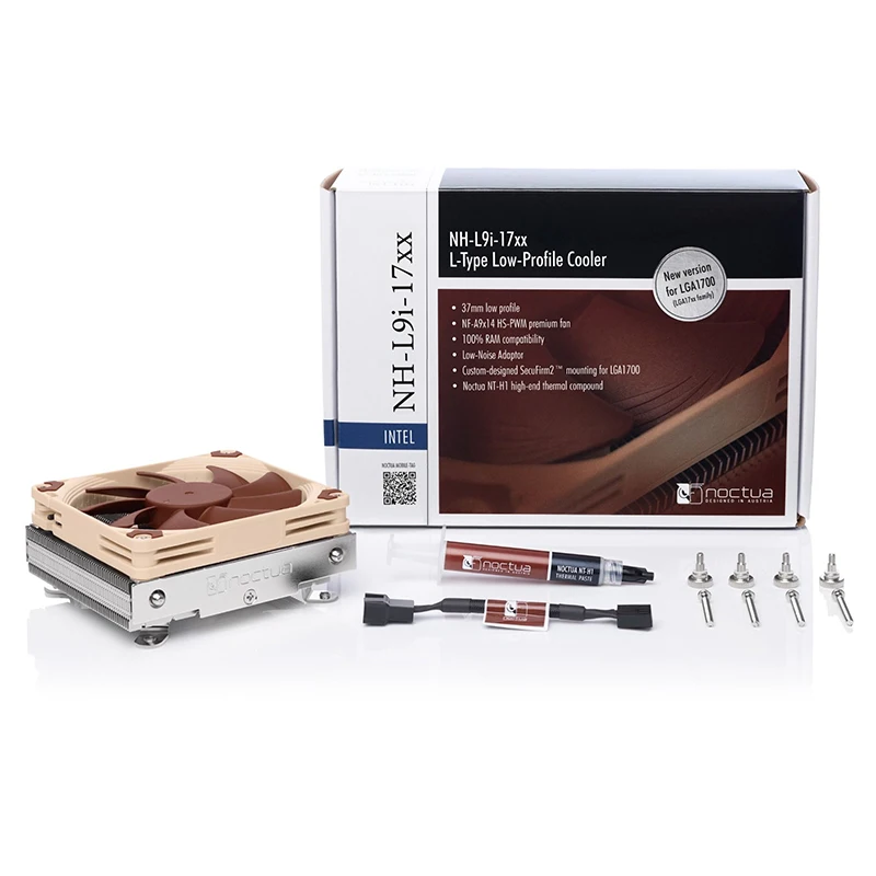 Imagem -06 - Noctua Nh-l9i17xx Chrome Thin Cpu Cooler Caixa Pequena Down Pressure Radiador Refrigerado a ar Ventilador Pwm para Intel Lga1700 Preto Itx 92 Milímetros