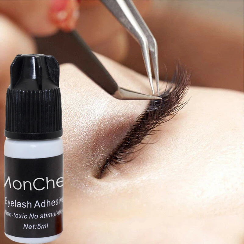 Eyelash Extension Glue Strong Black Waterproof Adhesive for Semi-Permanent Eyelash Extensions Quick Drying Powerful Faux Colle