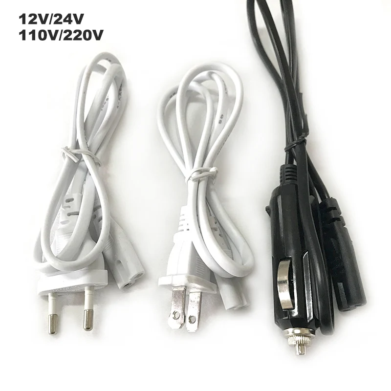 12V 24V 110V 220V EU US Plug Truck Car Electric Heated Lunch Box Cable Replace Food Warmer Container Power Cord Adapter Wire