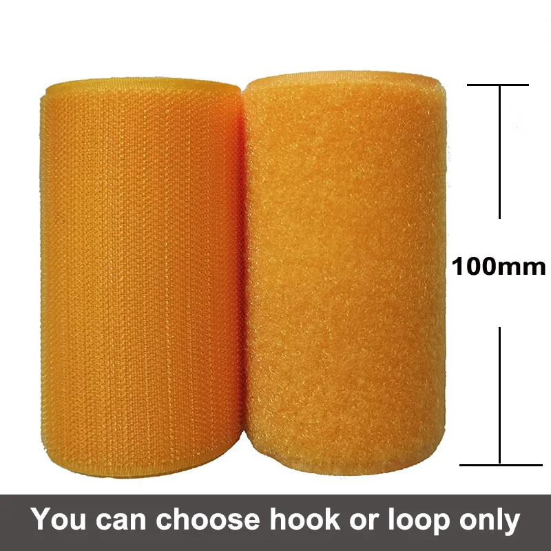 10cm Width orange nylon no self adhesive tape hook loop magic fastener tape sewing magic sticker strip cloth stick tape