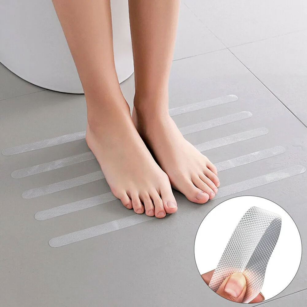 12PCS Adhesive Non Slip Bath Mat Grip Stickers Anti-Slip Shower Strips Pad Floor Bathroom Safety Tape Bathtub Decals Stickers