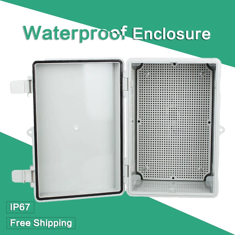 Caja de plástico ABS resistente al agua con cerrojo, caja de distribución eléctrica, caja de conexiones eléctricas, caja de alimentación sellada para exteriores