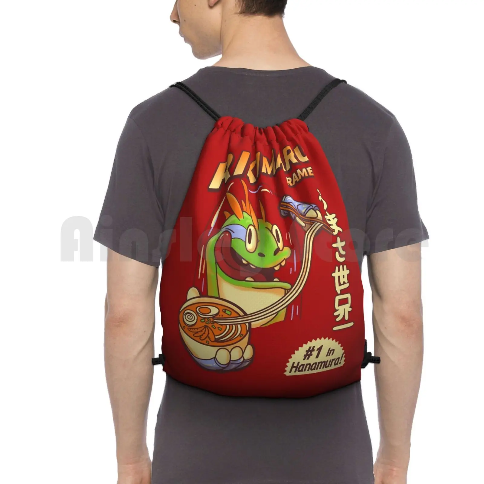 Rikimaru Ramen Hanamuras Best Backpack Drawstring Bag Riding Climbing Gym Bag Rikimaru Ramen Japanesse Food Lizard Marrs