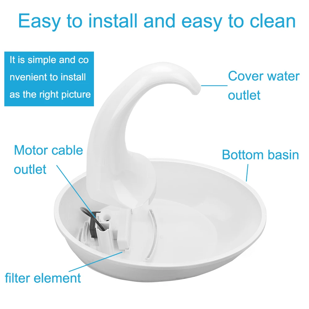 Automatic Swan Pet Cat Water Dispenser Feeding Water Flowing Fountain For Cat Dog