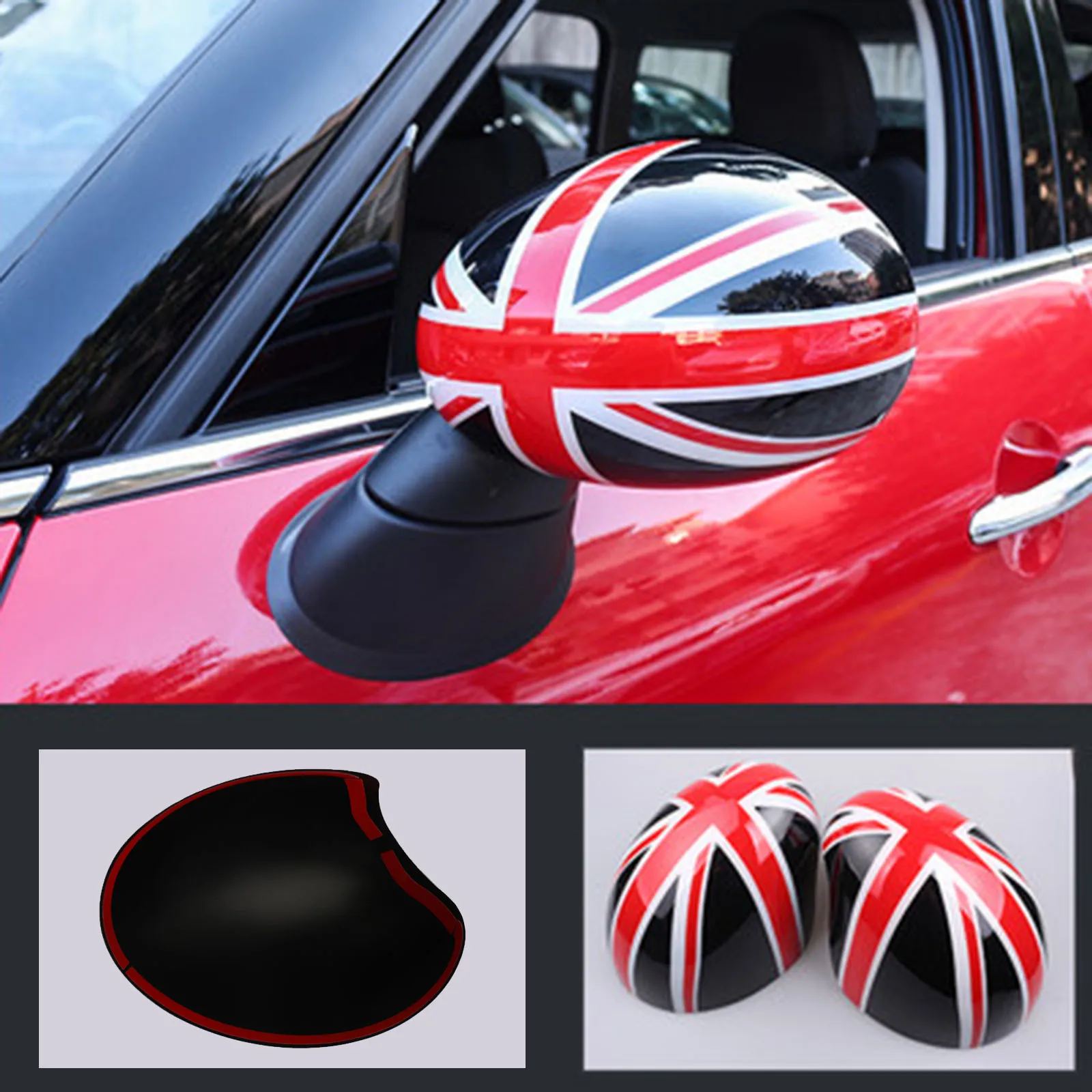 2pcs Door Rear View Mirror Covers Stickers Car-styling For Mini Cooper S Clubman Countryman Paceman R55 R56 R57 R58 R60 R61