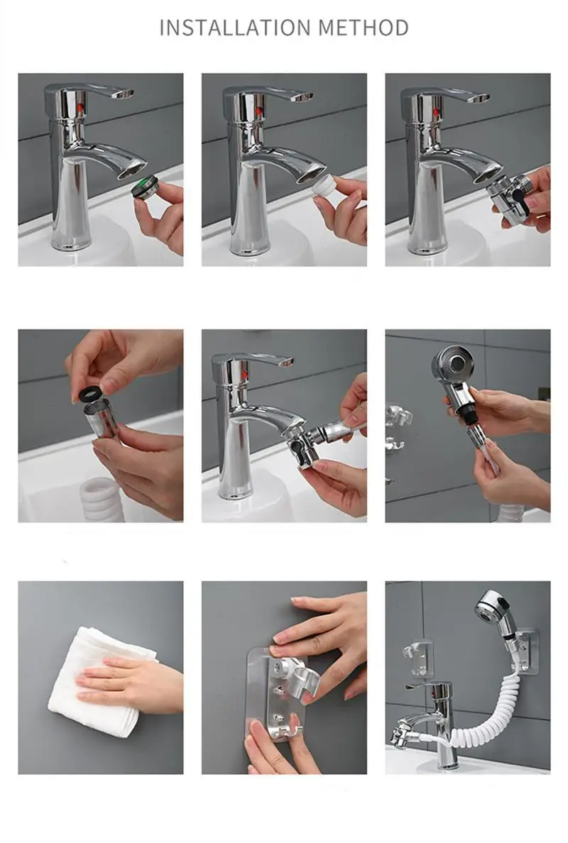 Bathroom Wash Face Basin Water Tap External Shower Head Toilet Hold Filter Flexible Hair Washing Faucet Rinser Extension Set