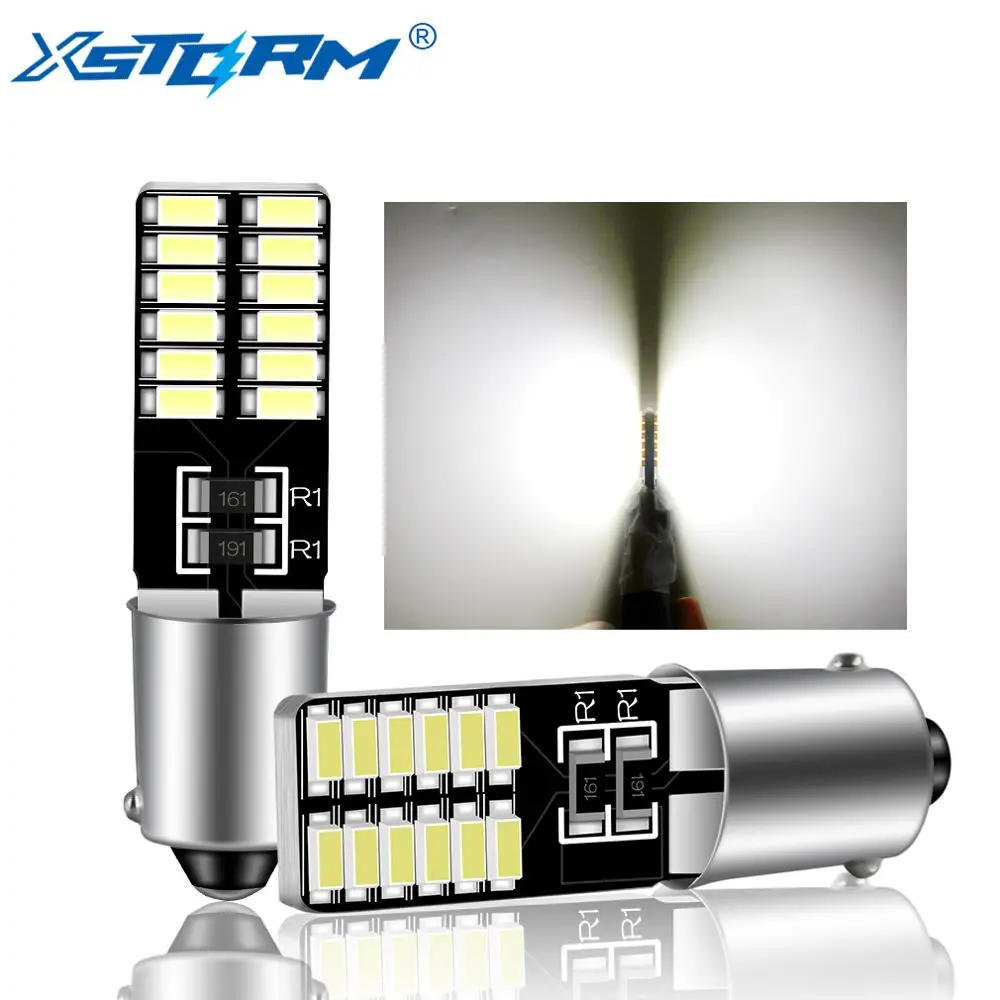 

2pcs BA9S LED T4W H6W Led Bulb Car Interior License Plate Light Marker Reading Door Auto Lamp DC 12V White